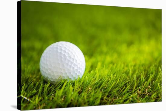 Golf Ball on Green Grass-jannoon028-Stretched Canvas