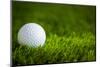 Golf Ball on Green Grass-jannoon028-Mounted Photographic Print