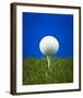 Golf Ball on Tee Blue Back-null-Framed Art Print