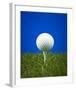 Golf Ball on Tee Blue Back-null-Framed Art Print