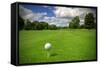 Golf Ball on Tee in a Beautiful Golf Club-Patryk Kosmider-Framed Stretched Canvas