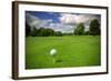 Golf Ball on Tee in a Beautiful Golf Club-Patryk Kosmider-Framed Photographic Print