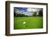 Golf Ball on Tee in a Beautiful Golf Club-Patryk Kosmider-Framed Photographic Print