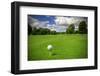 Golf Ball on Tee in a Beautiful Golf Club-Patryk Kosmider-Framed Photographic Print