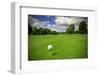 Golf Ball on Tee in a Beautiful Golf Club-Patryk Kosmider-Framed Photographic Print