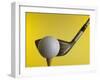 Golf Ball on Tee with Club-null-Framed Premium Photographic Print