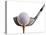 Golf Ball on Tee with Club-null-Stretched Canvas