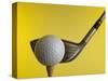 Golf Ball on Tee with Club-null-Stretched Canvas