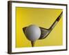 Golf Ball on Tee with Club-null-Framed Photographic Print