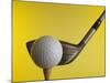 Golf Ball on Tee with Club-null-Mounted Photographic Print