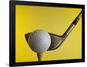 Golf Ball on Tee with Club-null-Framed Photographic Print