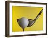 Golf Ball on Tee with Club-null-Framed Photographic Print