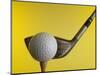 Golf Ball on Tee with Club-null-Mounted Photographic Print