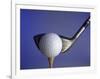 Golf Ball on Tee with Club-null-Framed Photographic Print