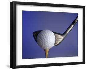 Golf Ball on Tee with Club-null-Framed Photographic Print