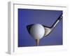 Golf Ball on Tee with Club-null-Framed Photographic Print