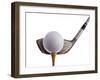 Golf Ball on Tee with Club-null-Framed Photographic Print