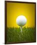 Golf Ball on Tee Yellow Back-null-Framed Premium Giclee Print