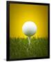 Golf Ball on Tee Yellow Back-null-Framed Premium Giclee Print