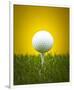 Golf Ball on Tee Yellow Back-null-Framed Premium Giclee Print