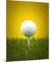 Golf Ball on Tee Yellow Back-null-Mounted Premium Giclee Print
