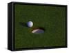 Golf Ball Sitting Near the Hole-null-Framed Stretched Canvas