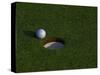 Golf Ball Sitting Near the Hole-null-Stretched Canvas