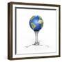 Golf Ball with the Texture of Planet Earth Placed On a Tee-Stocktrek Images-Framed Photographic Print