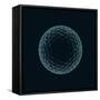 Golf Ball X-Ray Blue Transparent Isolated on Black-X-RAY pictures-Framed Stretched Canvas