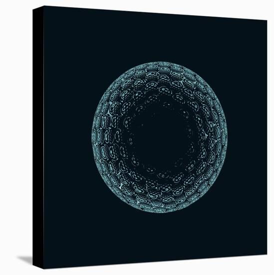 Golf Ball X-Ray Blue Transparent Isolated on Black-X-RAY pictures-Stretched Canvas