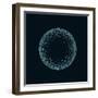 Golf Ball X-Ray Blue Transparent Isolated on Black-X-RAY pictures-Framed Art Print