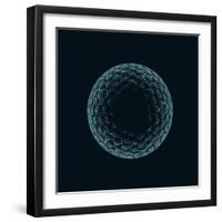 Golf Ball X-Ray Blue Transparent Isolated on Black-X-RAY pictures-Framed Art Print