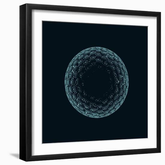 Golf Ball X-Ray Blue Transparent Isolated on Black-X-RAY pictures-Framed Art Print