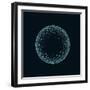 Golf Ball X-Ray Blue Transparent Isolated on Black-X-RAY pictures-Framed Art Print