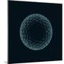 Golf Ball X-Ray Blue Transparent Isolated on Black-X-RAY pictures-Mounted Art Print