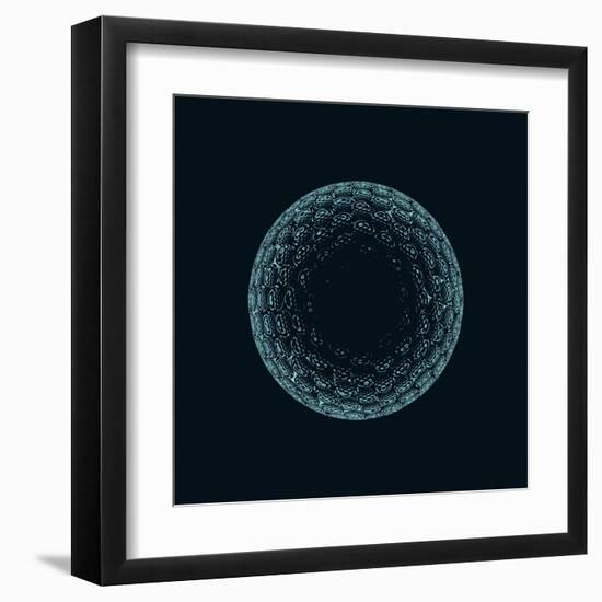 Golf Ball X-Ray Blue Transparent Isolated on Black-X-RAY pictures-Framed Art Print