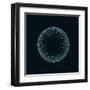 Golf Ball X-Ray Blue Transparent Isolated on Black-X-RAY pictures-Framed Art Print