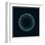 Golf Ball X-Ray Blue Transparent Isolated on Black-X-RAY pictures-Framed Art Print