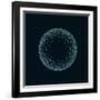 Golf Ball X-Ray Blue Transparent Isolated on Black-X-RAY pictures-Framed Art Print