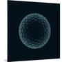 Golf Ball X-Ray Blue Transparent Isolated on Black-X-RAY pictures-Mounted Art Print