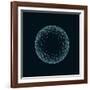 Golf Ball X-Ray Blue Transparent Isolated on Black-X-RAY pictures-Framed Art Print