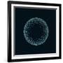 Golf Ball X-Ray Blue Transparent Isolated on Black-X-RAY pictures-Framed Art Print