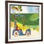 Golf Cart in Blue-Robbin Rawlings-Framed Art Print