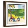 Golf Cart in Blue-Robbin Rawlings-Framed Art Print