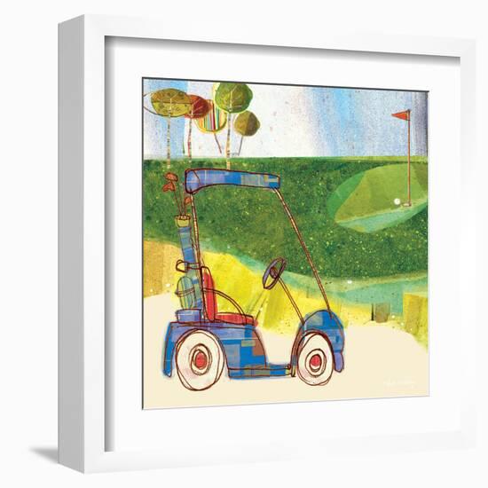 Golf Cart in Blue-Robbin Rawlings-Framed Art Print