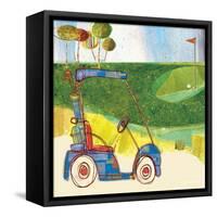 Golf Cart in Blue-Robbin Rawlings-Framed Stretched Canvas