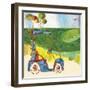 Golf Cart in Blue-Robbin Rawlings-Framed Art Print