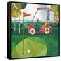 Golf Cart - Red-Robbin Rawlings-Framed Stretched Canvas