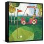 Golf Cart - Red-Robbin Rawlings-Framed Stretched Canvas