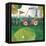 Golf Cart - Red-Robbin Rawlings-Framed Stretched Canvas